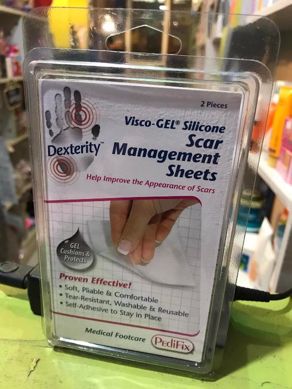 PEDIFIX Dexterity Viscogel Silicone Scar Management Sheets, 2Count