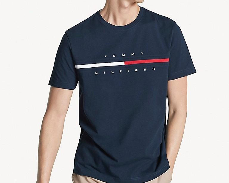 Popular] Tommy Hilfiger Navy Essential Flag Tshirt, Men's Fashion