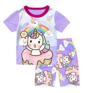 Purple Unicorn 🦄 T-Shirt Pyjamas Set Toddler Kids Girls Children
