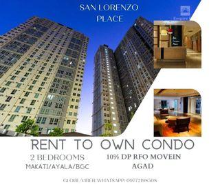 Ready 2BR MAKATI MOVEIN 25K Monthly RENT TO OWN Condo SAN LORENZO PLACE AYALA 10% DP NAIA MOA GREENBELT RFO
