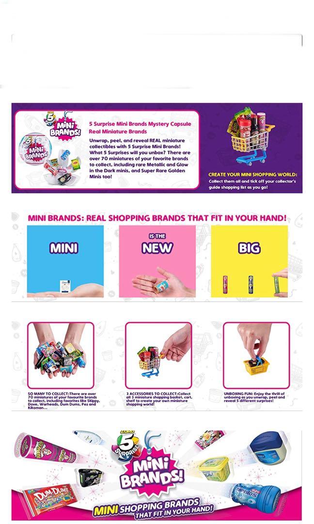 Ready stock! BN 5 Surprise Mini Brands Series 1 Mystery Capsule Real  Miniature Brands by Zuru Tags: Zuru 5 Surprise Mini Brands Series 1,  Hobbies & Toys, Toys & Games on Carousell