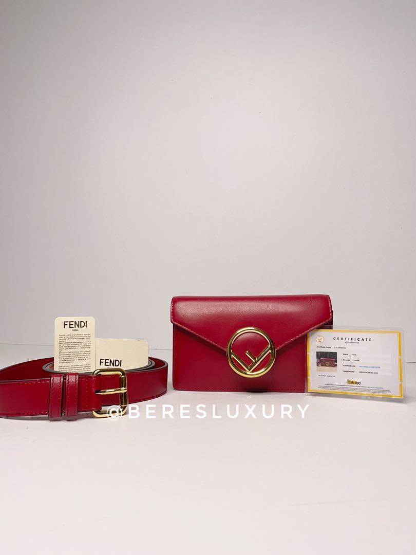Red fendi shop belt bag