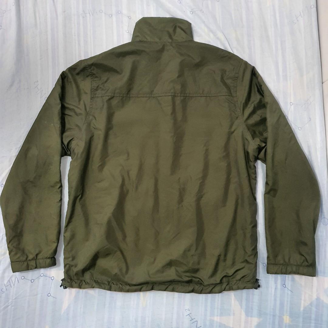 REVERSIBLE BOMBER RIDER JACKET (Category: Coats, Jackets and Outerwear) located in San Pedro. Submitted by mochi_21 (Listing ID 1129518499, Image 2). Description: REVERSIBLE BOMBER RIDER JACKET Army Green/ Fleece Fabric Khaki Color Water Repelant Perfect for Cold/Rainy Days! RFS: Decluttering For Inquiries: 09456222629.