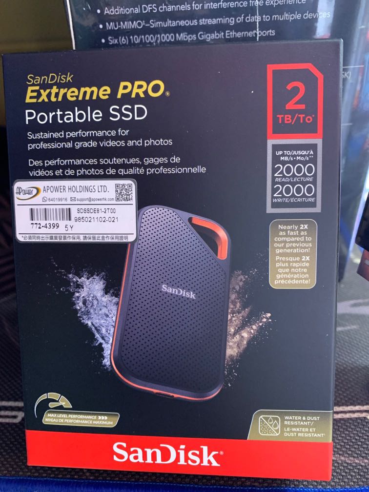 SanDisk Extreme PRO 行動固態硬碟E81 2TB, 電腦＆科技, 電腦周邊及