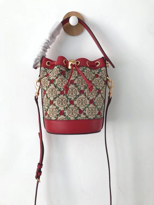 Tory burch red bucket bag cheap