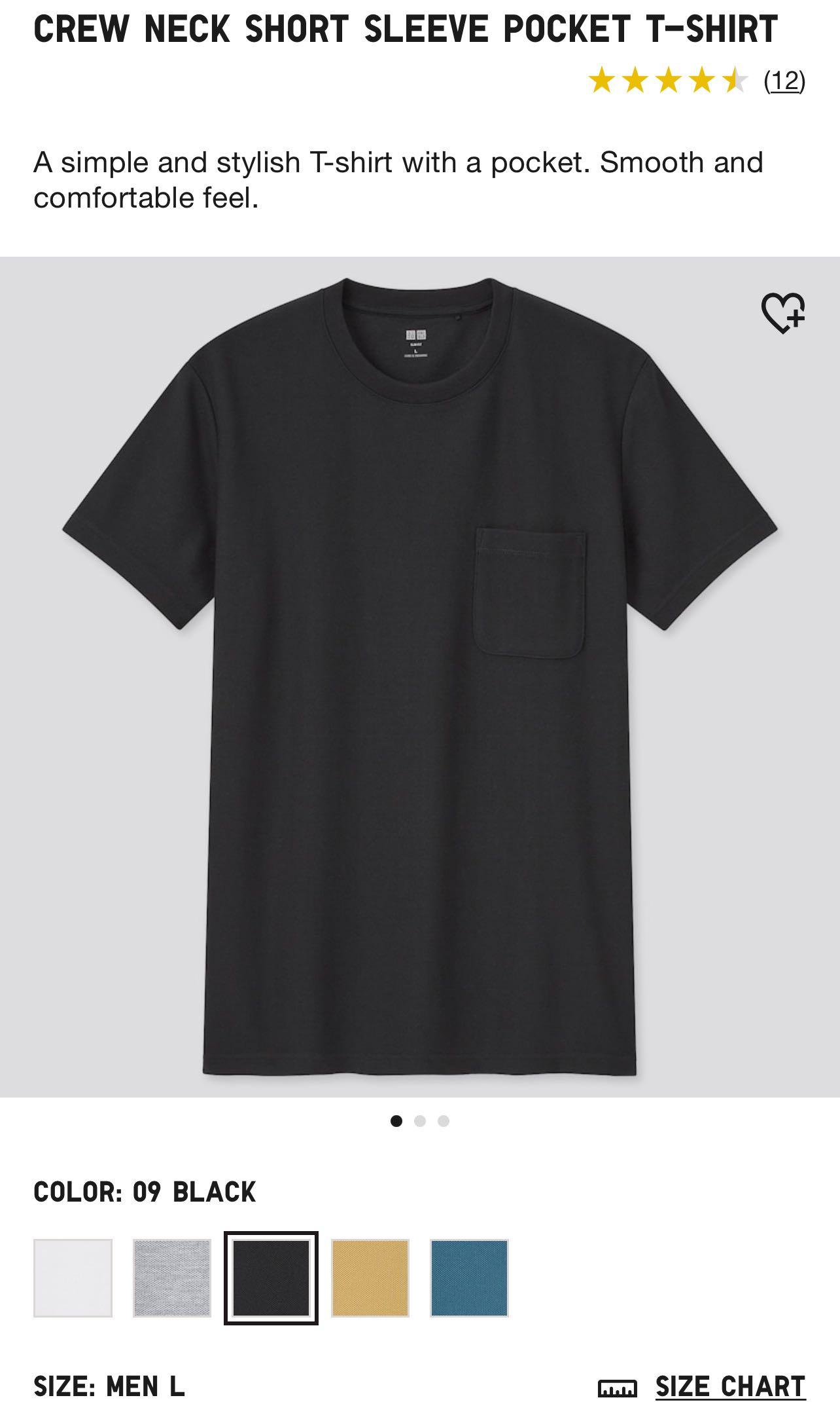 uniqlo crew neck size chart