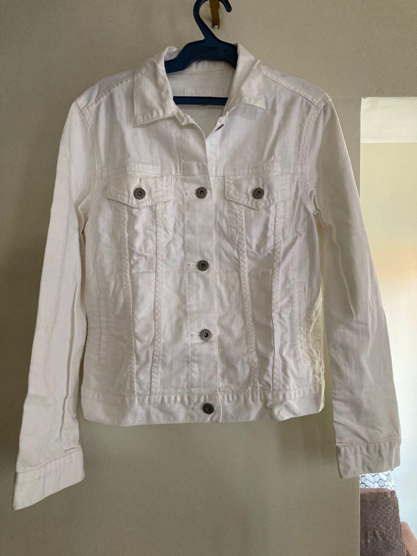 Uniqlo White Denim Jacket, Women's 