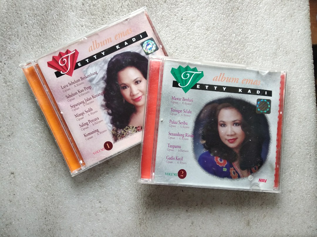 VCD musik Indonesia original pop TETTY KADI album emas 1 & 2 not cd dvd