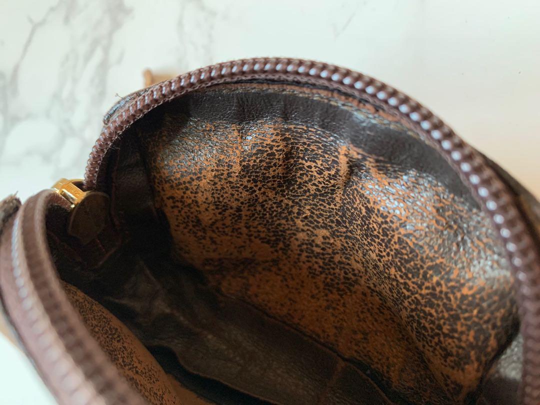 Vintage】Loewe Vintage Leather Unisex Coin Bag Purses 中古蛇骨扣麂