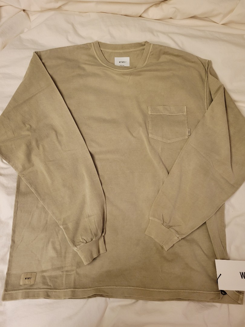 WTAPS 21AW BLANK 01 LS TEE COYOTE BROWN SIZE 04, 男裝, 上身及套裝  