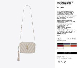 YSL White & Gold Quilted Leather Bag