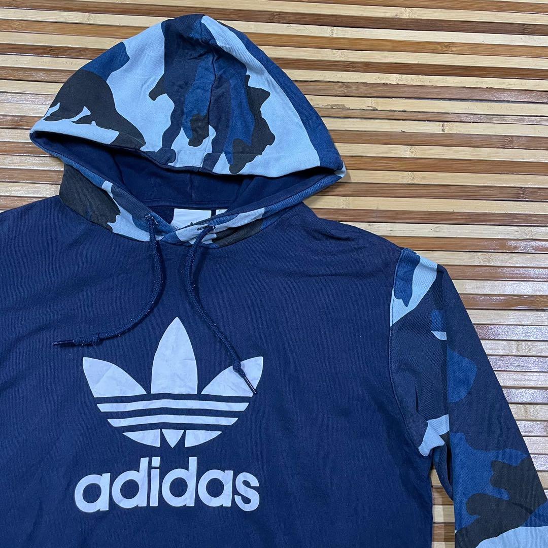 Adidas blue camo sales hoodie