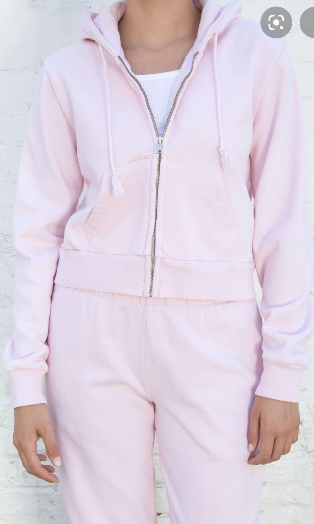 AUTHENTIC BN BRANDY MELVILLE LIGHT PINK CRYSTAL HOODIE Women s Fashion Coats Jackets and Outerwear on Carousell