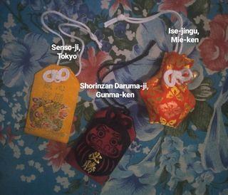 Authentic Omamori from Three Japanese Shinto Shrine and Buddhist Temples -- SEE DESCRIPTION FOR DETAILS