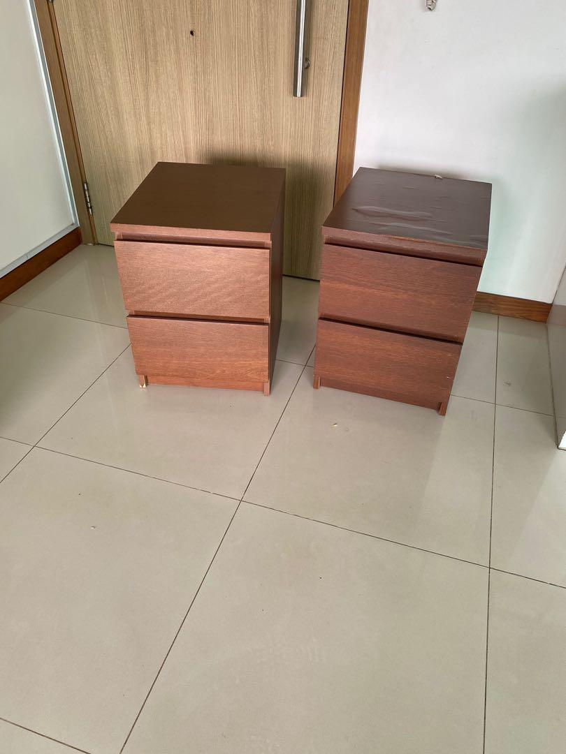 Bedside Table (Category: Tables & Sets) located in Singapore. Submitted by varun102 (Listing ID 1129674605, Image 2). Description: Giveaway: 2 bed side tables, used for a few years, but in fair condition. Drawers are working well. Height 55 cm Depth: 48 cm Width : 40 cm .