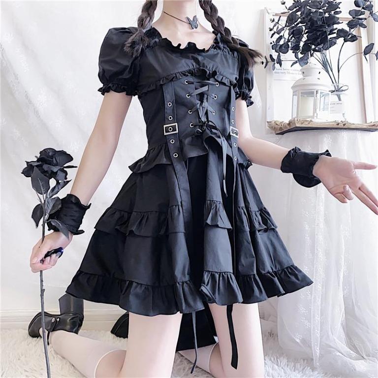 Black Rose Gothic Dress  Black Rose Gothic Corset Dark Goth Alt