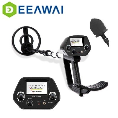 Viewee Lightweight Metal Detector with Waterproof Search Coil and LCD Display Suitable for Junior and Beginner with Shovel as Family Leisure