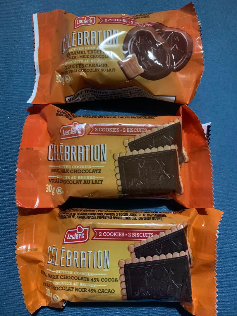 Celebration chocolate biscuits (Category: Gift Baskets & Hampers) located in Manila. Submitted by kylier27 (Listing ID 1129821839, Image 1). Description: sold per packet (2 cookies inside) best before: Apr 09, 2022 flavors: milk chocolate caramel truffle 45% dark chocolate.