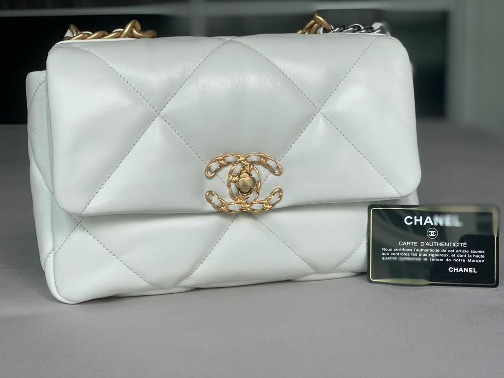 Chanel 19 Maxi Lamb Silver