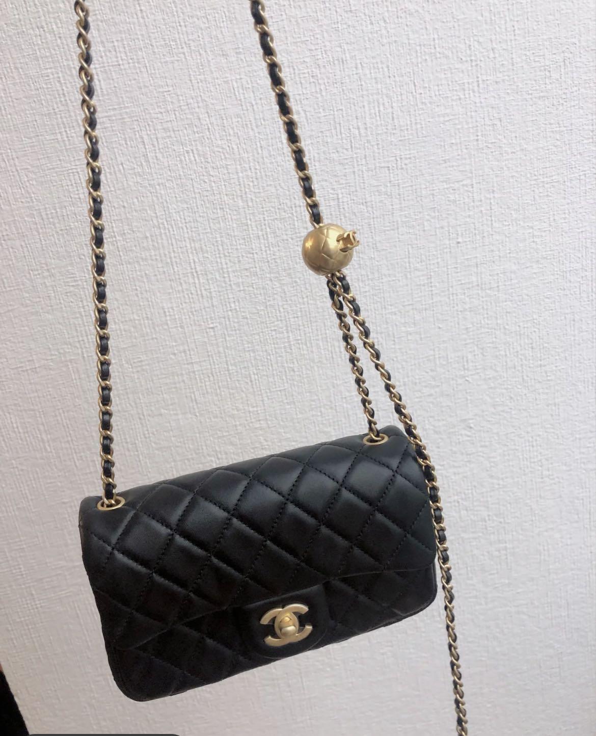 Chanel 22C mini rectangle flap with pearl crush