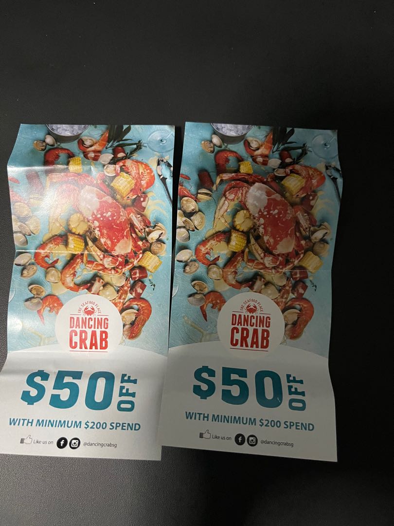 Dancing Crab vouchers, Tickets & Vouchers, Vouchers on Carousell