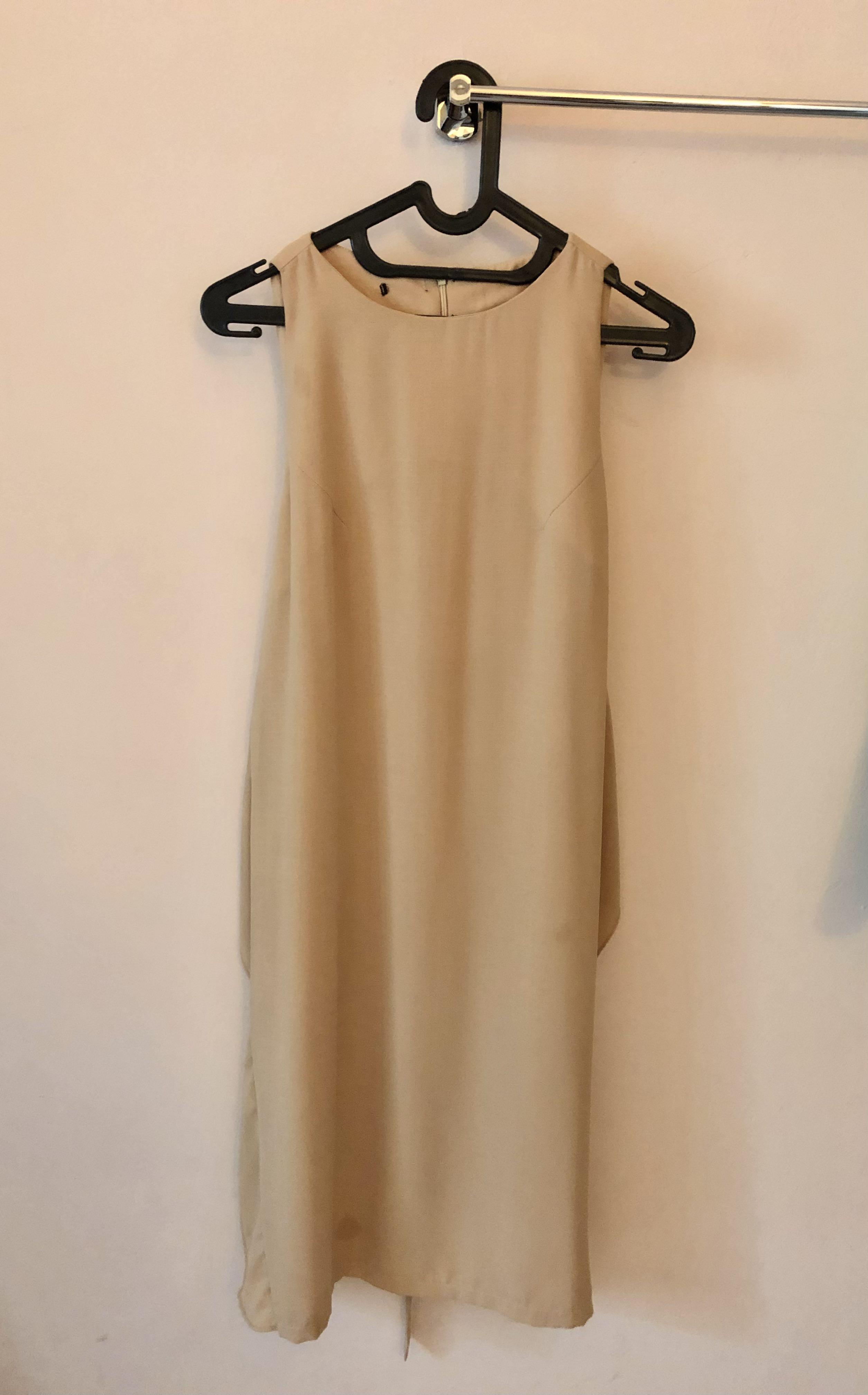 Dress Beige Cream Nude, Fesyen Wanita 