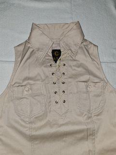 Dress panjang warna krem
