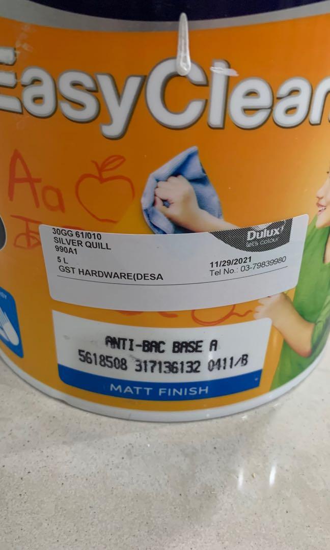 Dulux Paint Easy Clean Silver Quill 5 litre, Everything Else, Others