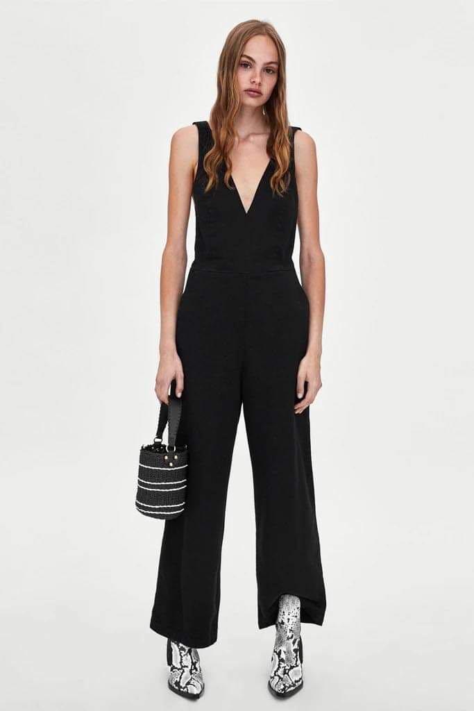 Zara black sale overalls
