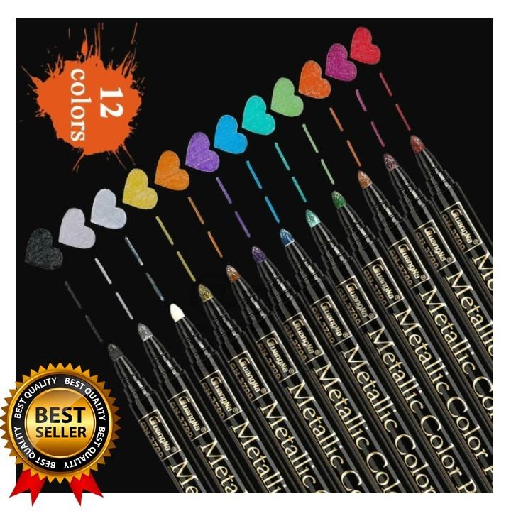 12 Colors Marker Pens DIY Craft Scrapbook Card Rock Painting Pens New