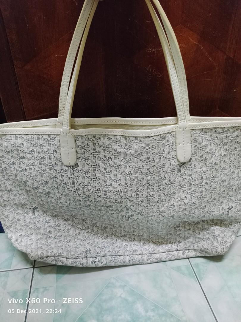 Goyard white hotsell tote bag