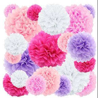 Handmade Paper Pompoms / Paper Flower Ball Party Decor