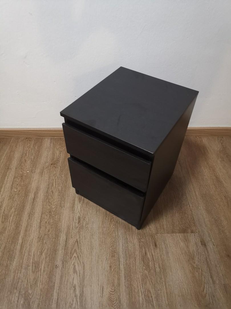 IKEA Kullen, chest of drawers, black-brown, bedside table, night table,  Furniture & Home Living, Furniture, Shelves, Cabinets & Racks on Carousell