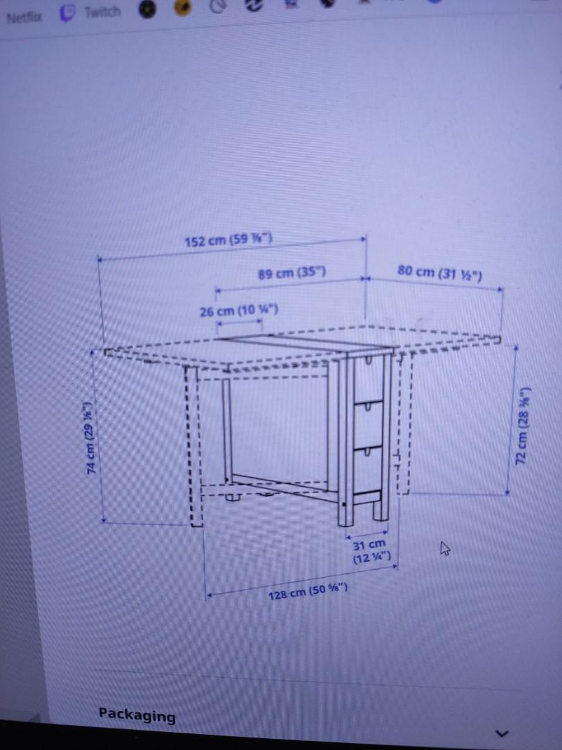 IKEA Norden dining table good condition, Furniture & Home Living