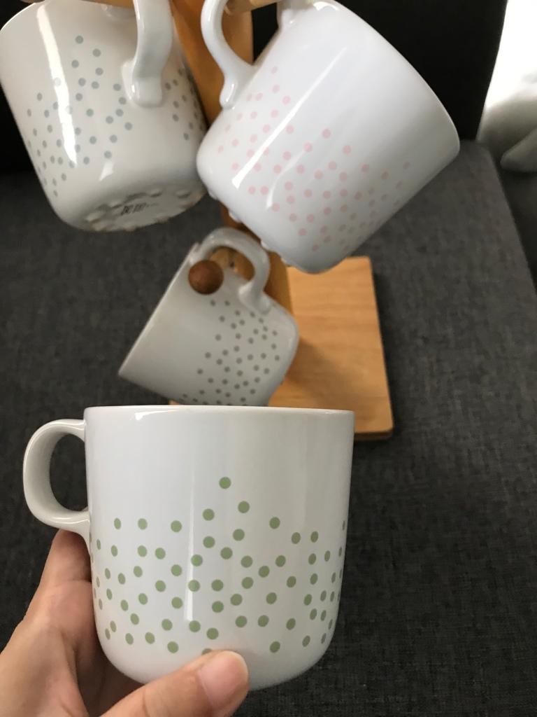 IKEA tea cup set with wooden stand, Furniture & Home Living