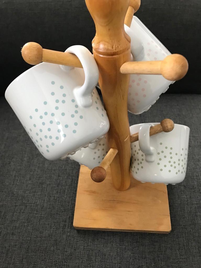 IKEA tea cup set with wooden stand, Furniture & Home Living