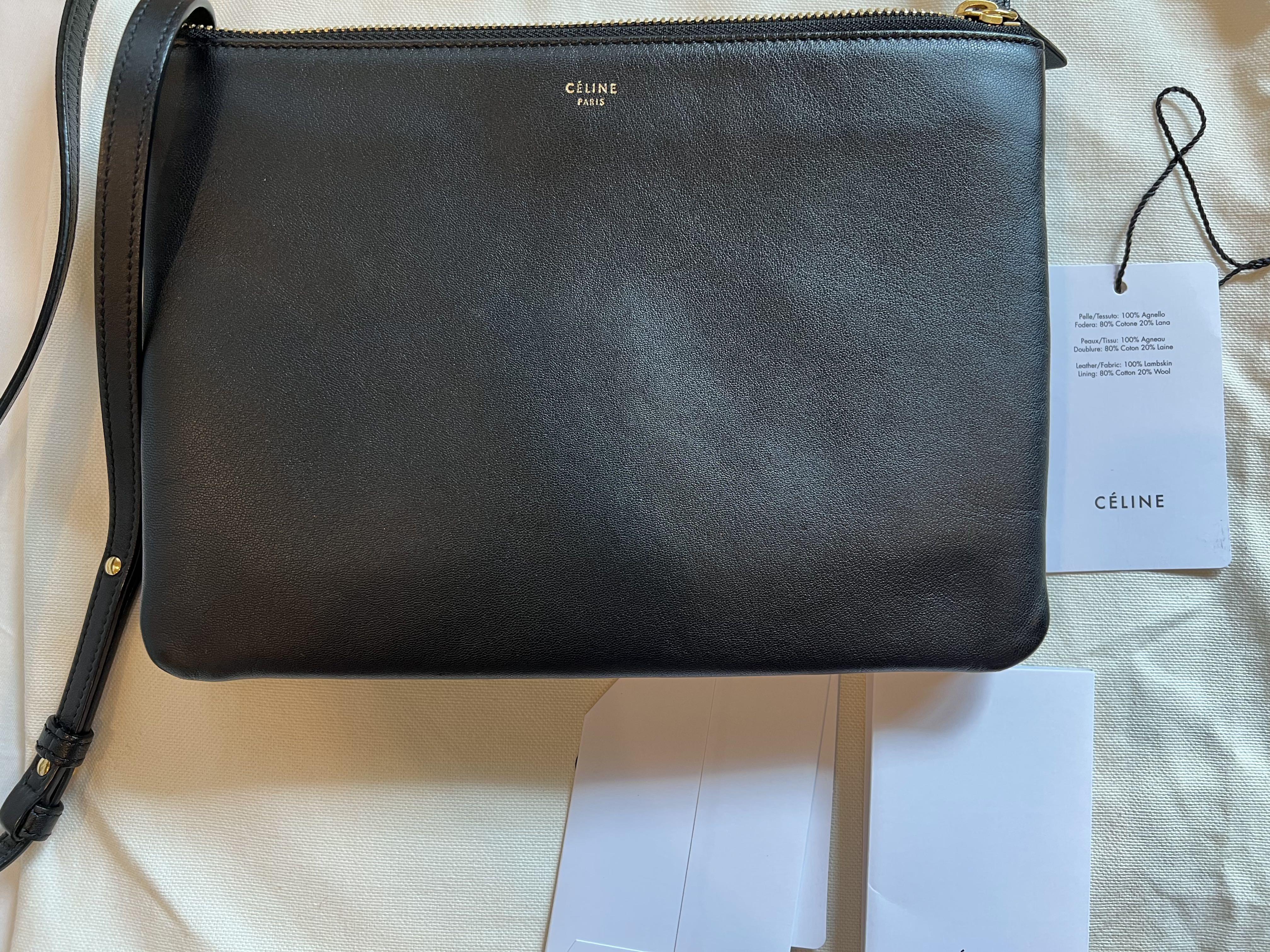 In Good Condition Preloved Celine Trio in Large Sz Black Color