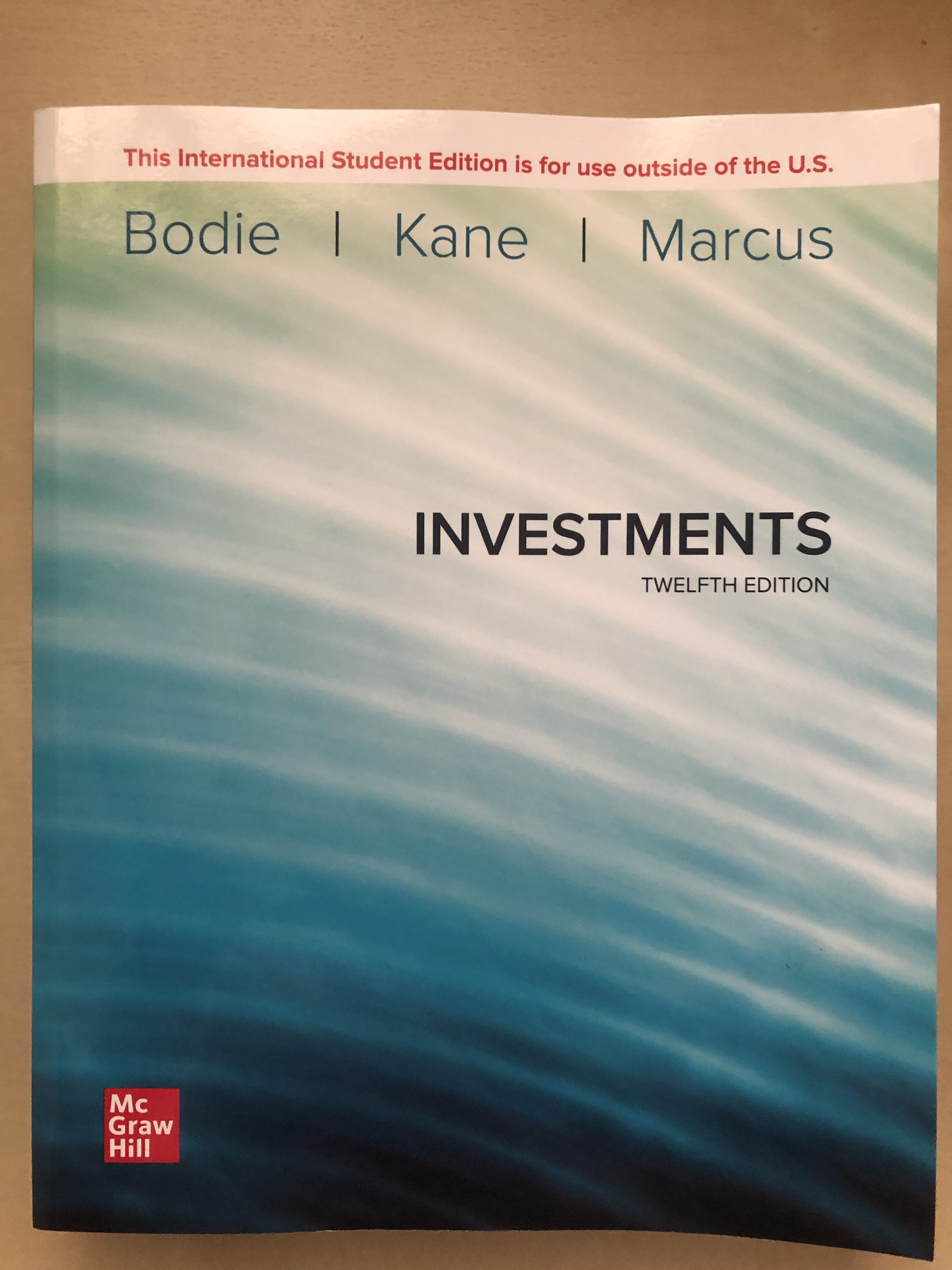 Investments McGraw Hill 12th edition Bodie Kane Marcus, Hobbies