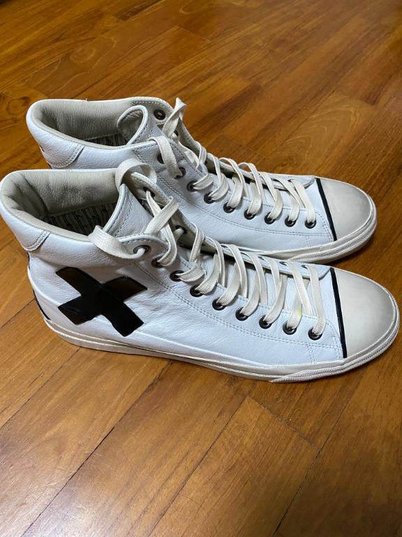 John Varvatos Vulcanized X Mid Top White Men s Fashion Footwear