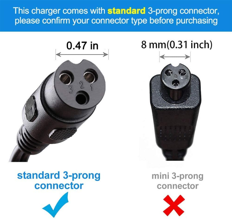 24V 1.5A Battery Charger for Currie, eZip, and IZIP Electric Bicycles with VIA Plug #CHR-C24V1.5AVIA