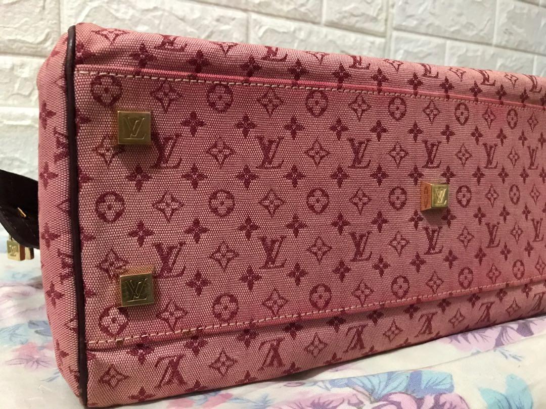 LOUIS VUITTON vintage Josephine GM mini Monogram Cream Dark red Leather  Cloth ref.56043 - Joli Closet