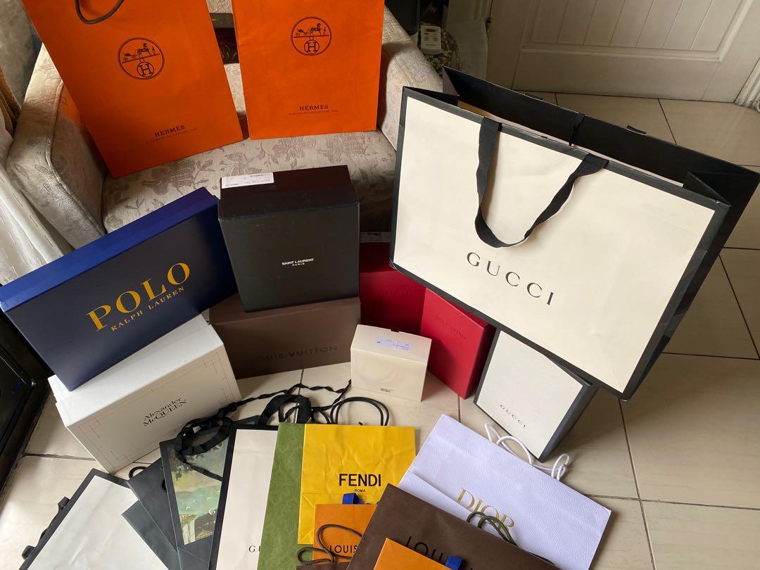 LV PRADA GUCCI HERMES ASSORTED BOXES, Luxury, Bags & Wallets on