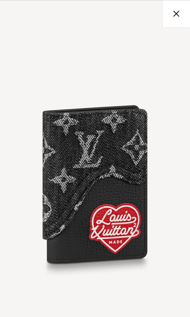 Louis Vuitton Nigo LV Made Black Monogram Denim Pocket Organizer Card  Wallet 1118l14