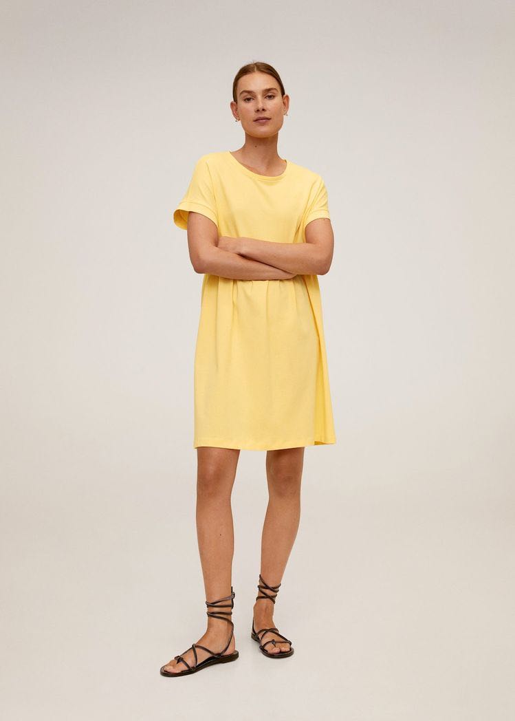 Mango yellow dress, Fesyen Wanita, Pakaian Wanita, Gaun & Rok di Carousell