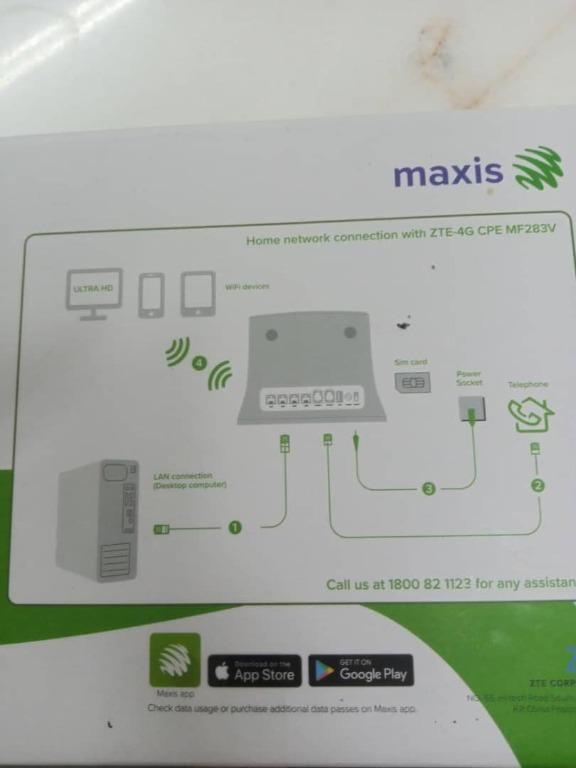 Maxis 4G Router ZTE 4G CPE MF283V, Computers & Tech, Parts & Accessories, Networking on Carousell