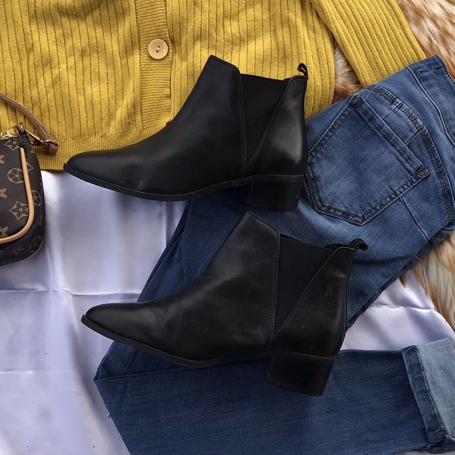 M S Collection leather ankle boots Women s Fashion Footwear Boots on Carousell