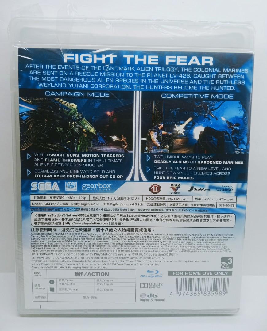 (New) Alien Colonial Marines "Limited Edition" - PS3 game (Category: PlayStation) located in Mendez-Nunez. Submitted by sf2_gameshop (Listing ID 1129747109, Image 2). Description: Condition: new and sealed though a portion of the plastic seal has some tear (see back photo - upper part). Genre: First-person shooter Mode: Single-player, multiplayer Region: 3 - Asia Voice: English Text: English Manual: English Feel free to chat for any queries and p