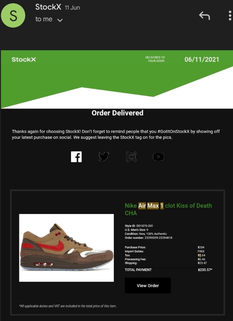Nike Air Max 1 CLOT Kiss of Death \