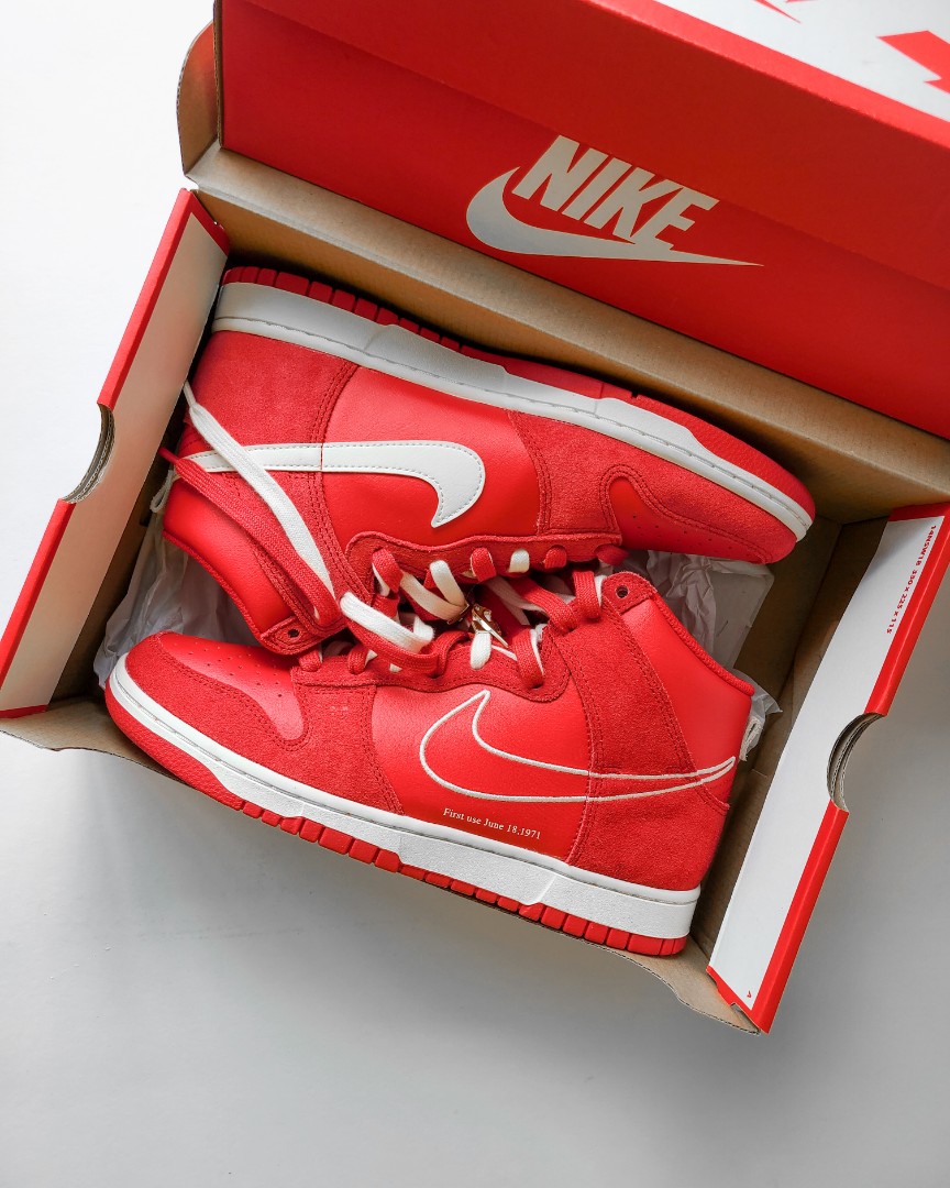 dunk high first use red