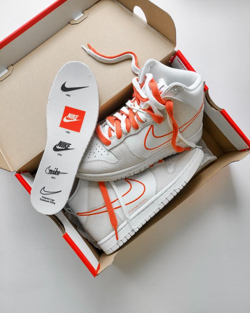 Nike Dunk High Womens 'First Use White Sail Orange', Women's Fashion,  Footwear, Sneakers on Carousell